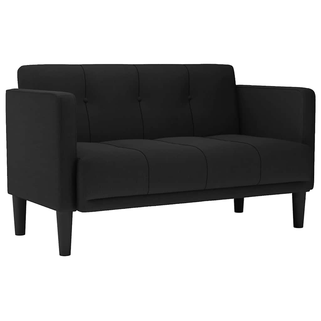 Loveseat Bank Zwart 111 cm Stof is nu te koop bij PeponiXL, paradijselijk wonen!