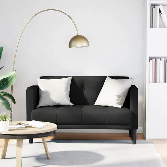 Loveseat Bank Zwart 111 cm Stof is nu te koop bij PeponiXL, paradijselijk wonen!