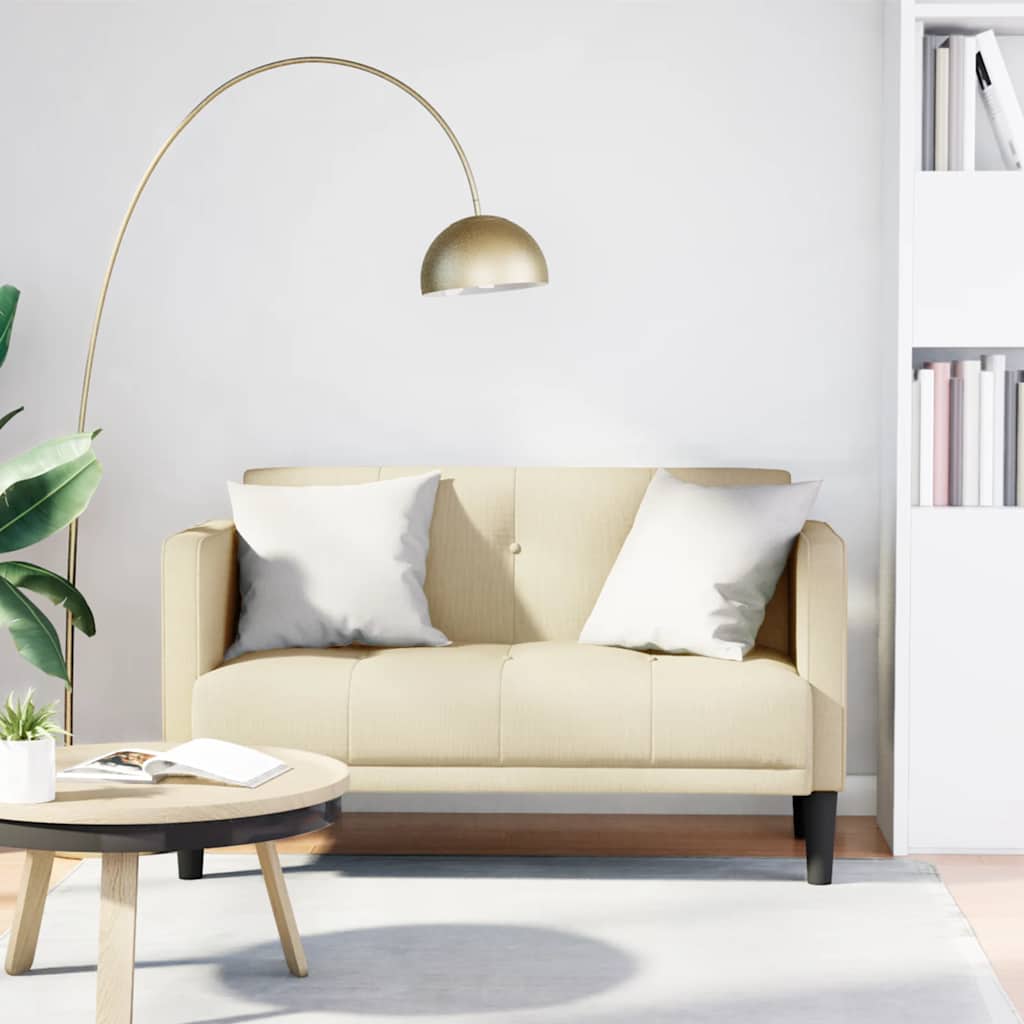 Loveseat Bank Crème 111 cm Stof is nu te koop bij PeponiXL, paradijselijk wonen!