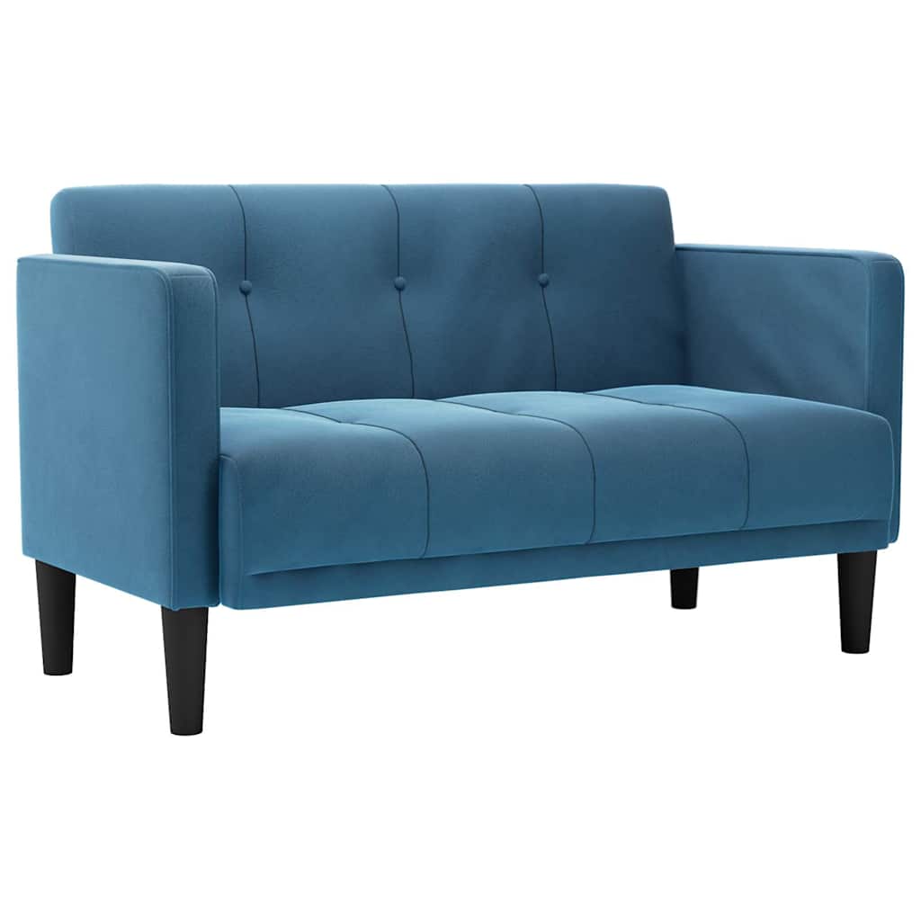 Loveseat bank blauw 111 cm fluweel is nu te koop bij PeponiXL, paradijselijk wonen!
