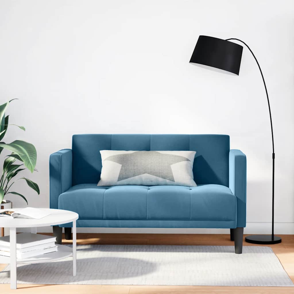 Loveseat bank blauw 111 cm fluweel is nu te koop bij PeponiXL, paradijselijk wonen!