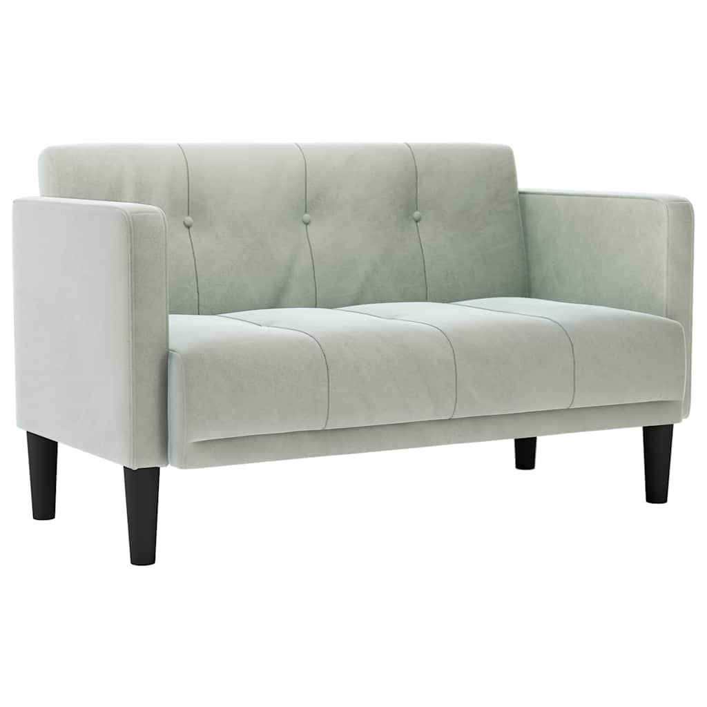 Loveseat bank lichtgrijs 111 cm fluweel is nu te koop bij PeponiXL, paradijselijk wonen!