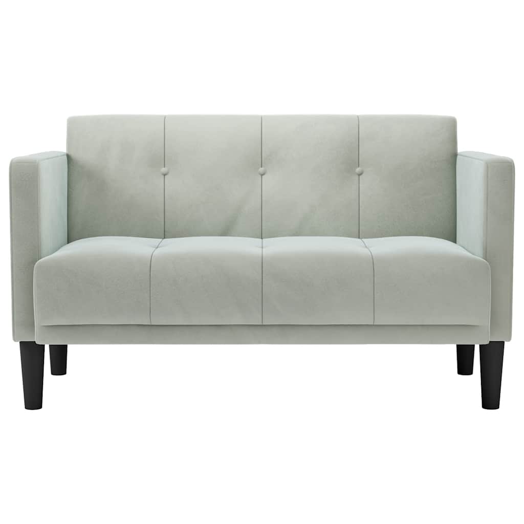 Loveseat bank lichtgrijs 111 cm fluweel is nu te koop bij PeponiXL, paradijselijk wonen!