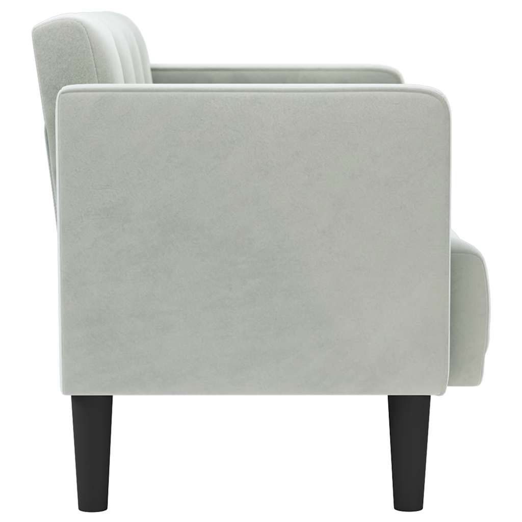 Loveseat bank lichtgrijs 111 cm fluweel is nu te koop bij PeponiXL, paradijselijk wonen!