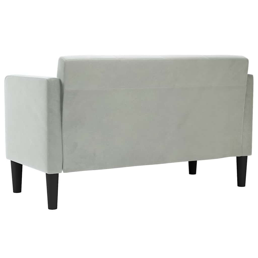Loveseat bank lichtgrijs 111 cm fluweel is nu te koop bij PeponiXL, paradijselijk wonen!