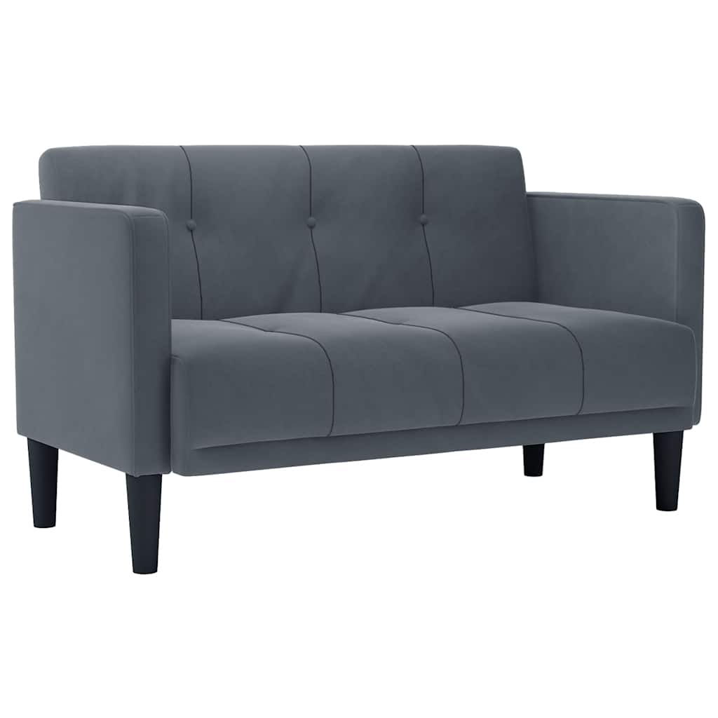 Loveseat bank donkergrijs 111 cm fluweel is nu te koop bij PeponiXL, paradijselijk wonen!