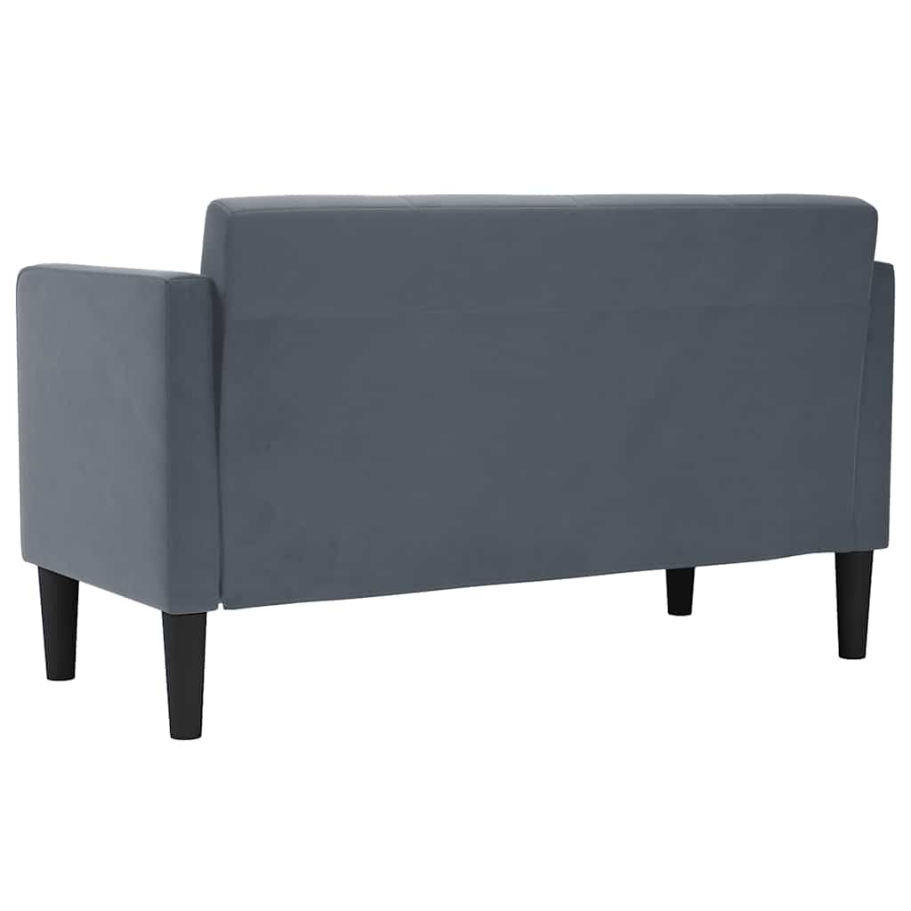 Loveseat bank donkergrijs 111 cm fluweel is nu te koop bij PeponiXL, paradijselijk wonen!