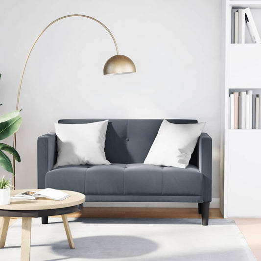 Loveseat bank donkergrijs 111 cm fluweel is nu te koop bij PeponiXL, paradijselijk wonen!