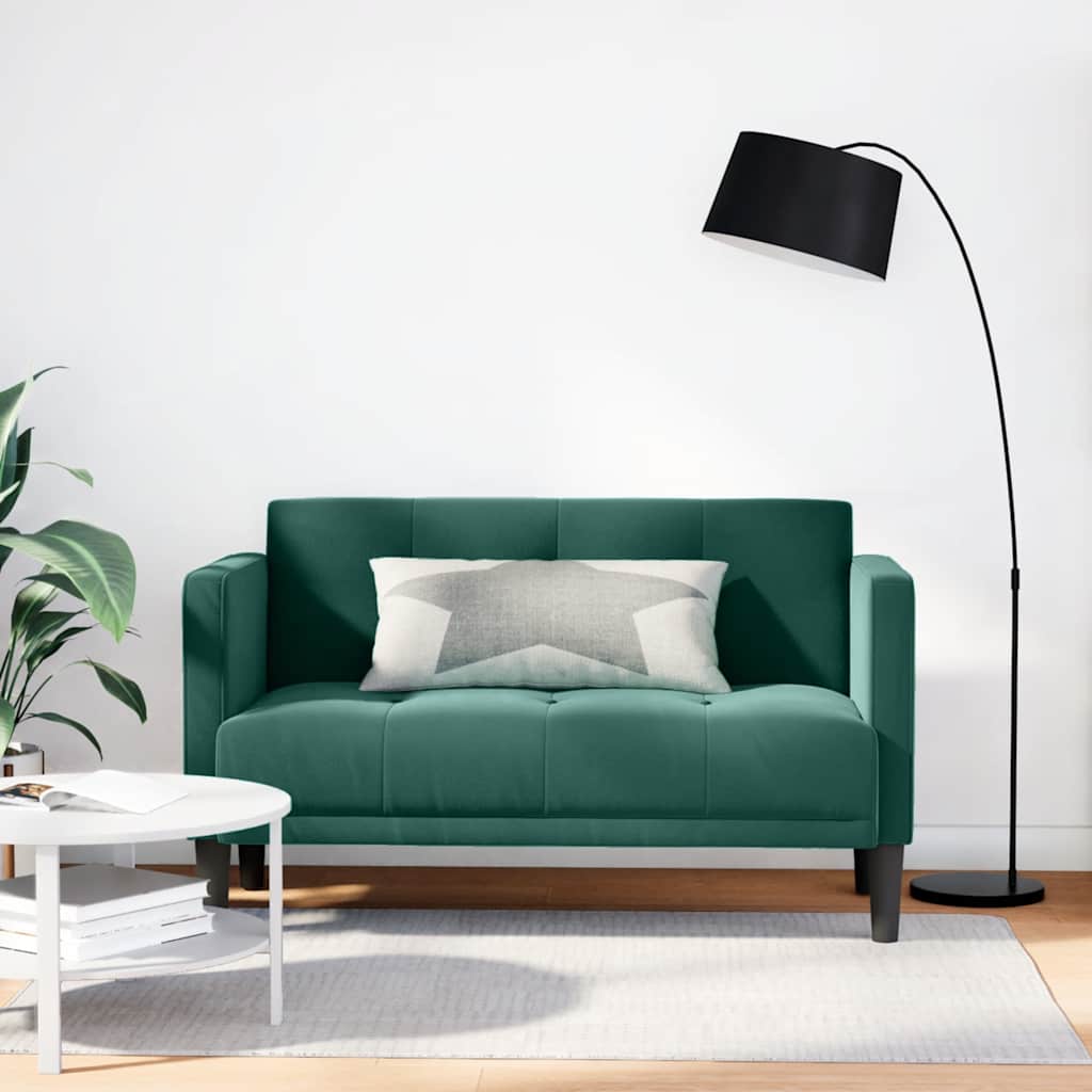 Loveseat bank donkergroen 111 cm fluweel is nu te koop bij PeponiXL, paradijselijk wonen!
