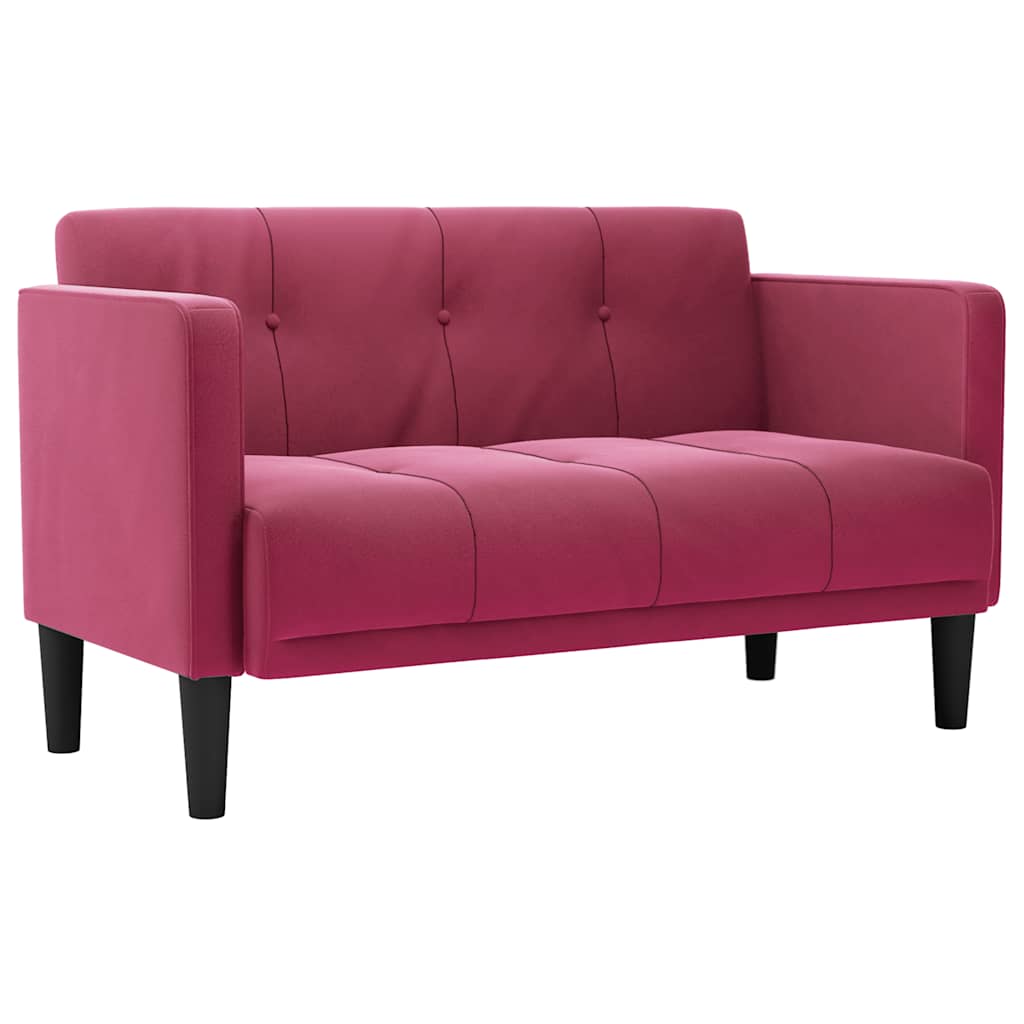 Loveseat bank wijnrood 111 cm fluweel is nu te koop bij PeponiXL, paradijselijk wonen!