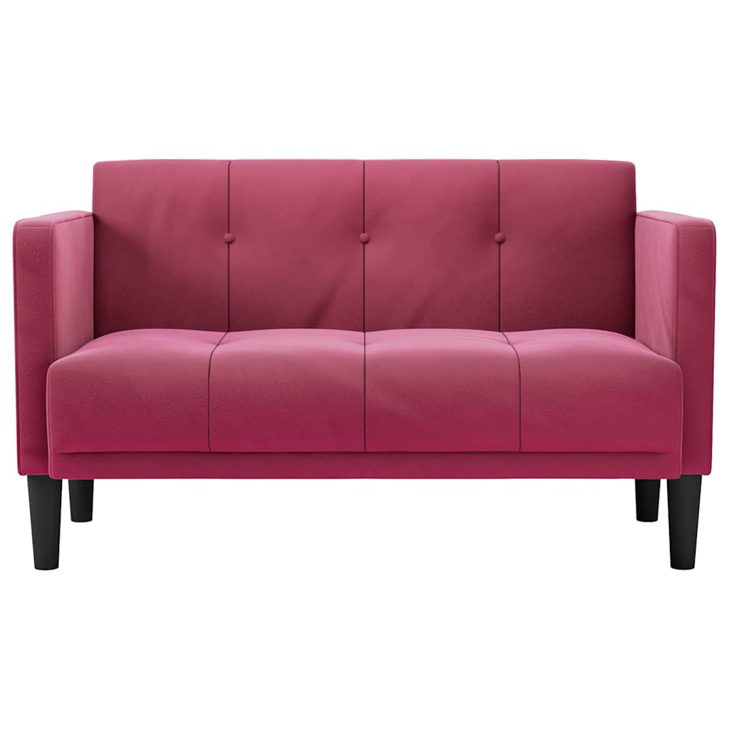 Loveseat bank wijnrood 111 cm fluweel is nu te koop bij PeponiXL, paradijselijk wonen!