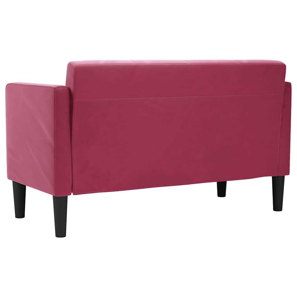 Loveseat bank wijnrood 111 cm fluweel is nu te koop bij PeponiXL, paradijselijk wonen!