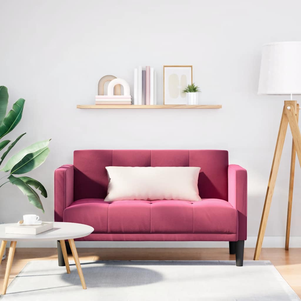 Loveseat bank wijnrood 111 cm fluweel is nu te koop bij PeponiXL, paradijselijk wonen!