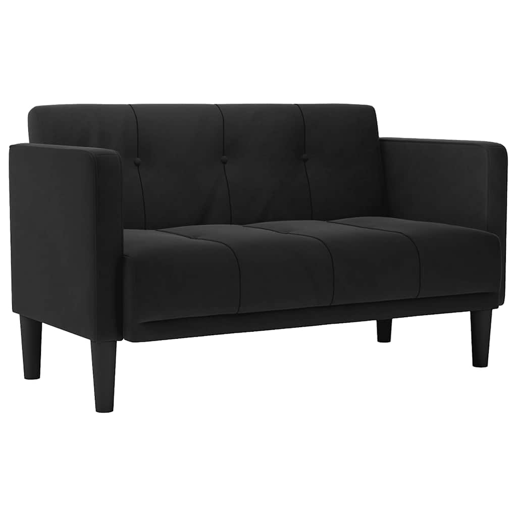 Loveseat bank zwart 111 cm fluweel is nu te koop bij PeponiXL, paradijselijk wonen!