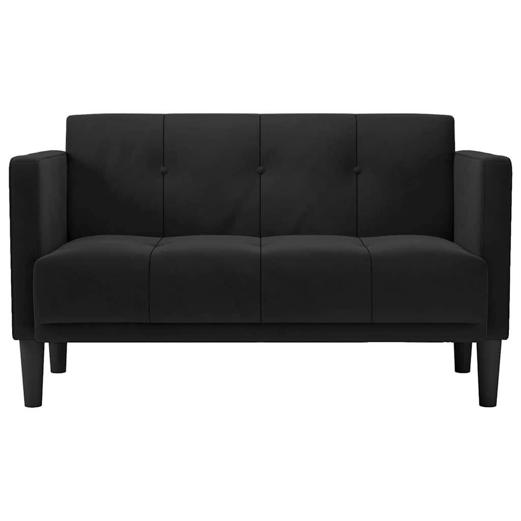 Loveseat bank zwart 111 cm fluweel is nu te koop bij PeponiXL, paradijselijk wonen!