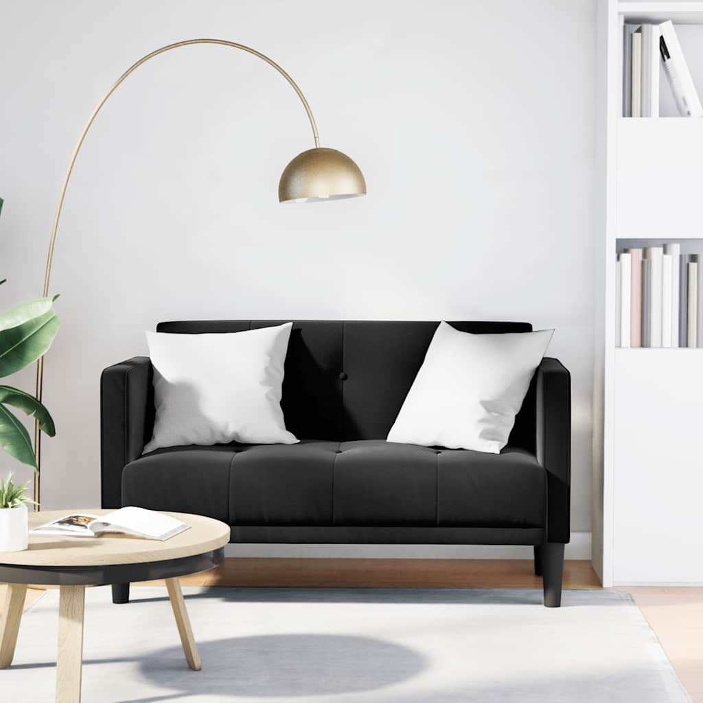 Loveseat bank zwart 111 cm fluweel is nu te koop bij PeponiXL, paradijselijk wonen!
