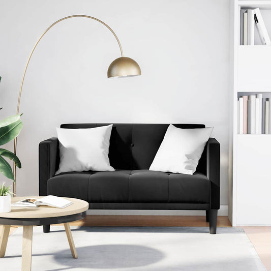 Loveseat bank zwart 111 cm fluweel is nu te koop bij PeponiXL, paradijselijk wonen!