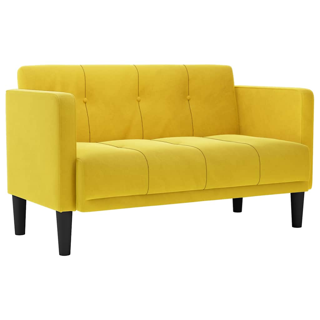 Loveseat bank geel 111 cm fluweel is nu te koop bij PeponiXL, paradijselijk wonen!