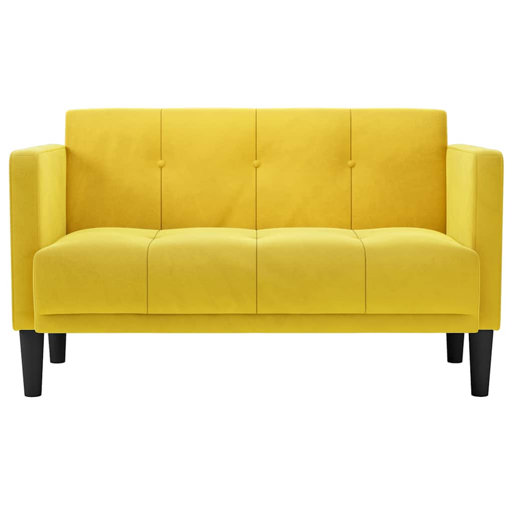 Loveseat bank geel 111 cm fluweel is nu te koop bij PeponiXL, paradijselijk wonen!