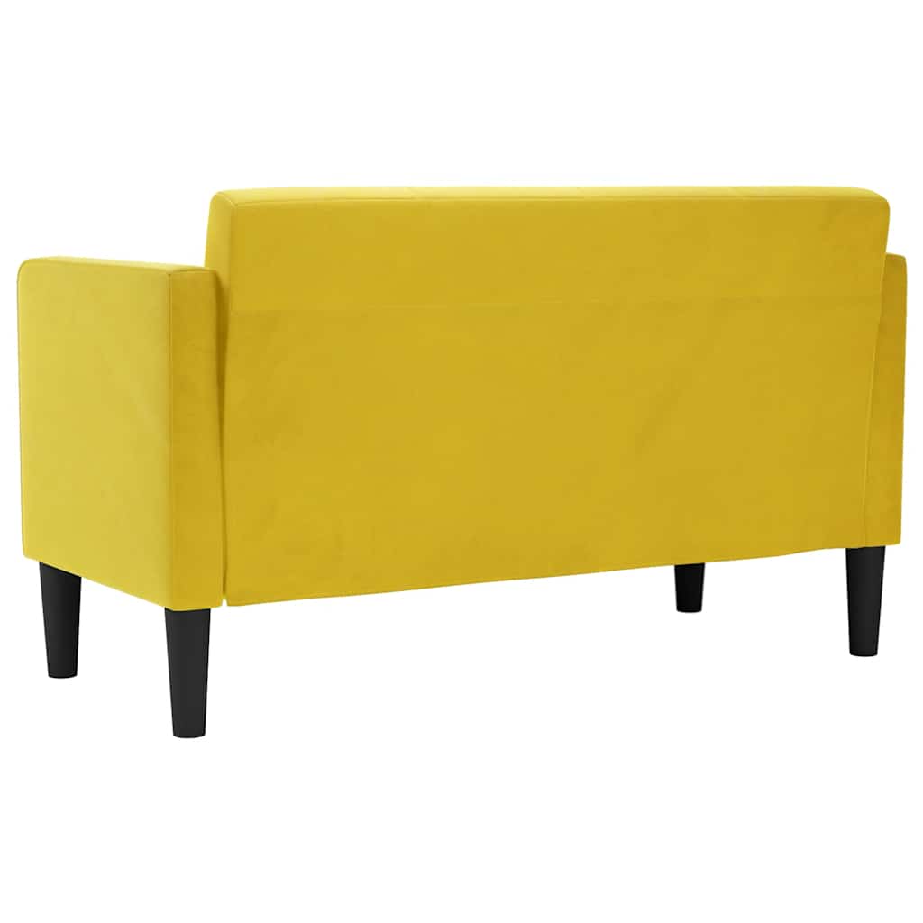 Loveseat bank geel 111 cm fluweel is nu te koop bij PeponiXL, paradijselijk wonen!
