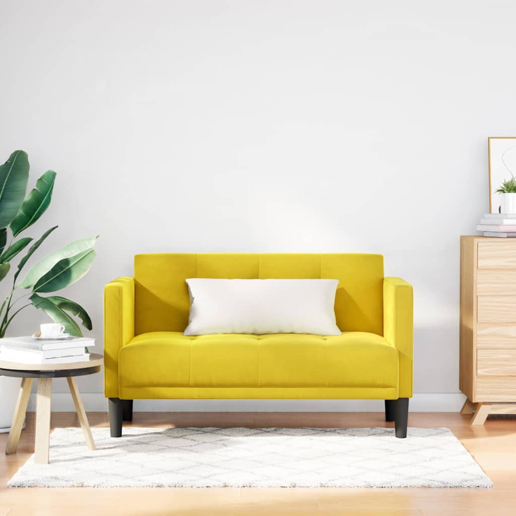 Loveseat bank geel 111 cm fluweel is nu te koop bij PeponiXL, paradijselijk wonen!