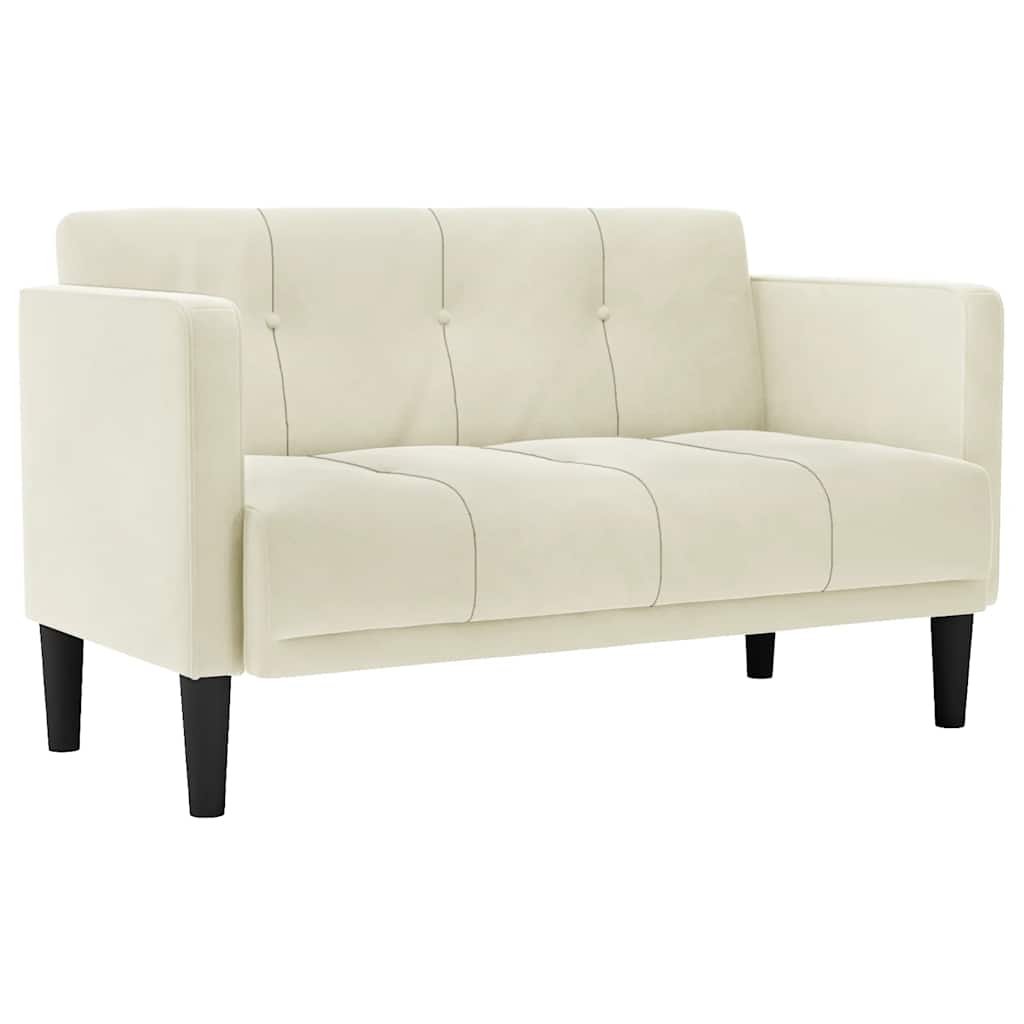 Loveseat bank crème 111 cm fluweel is nu te koop bij PeponiXL, paradijselijk wonen!