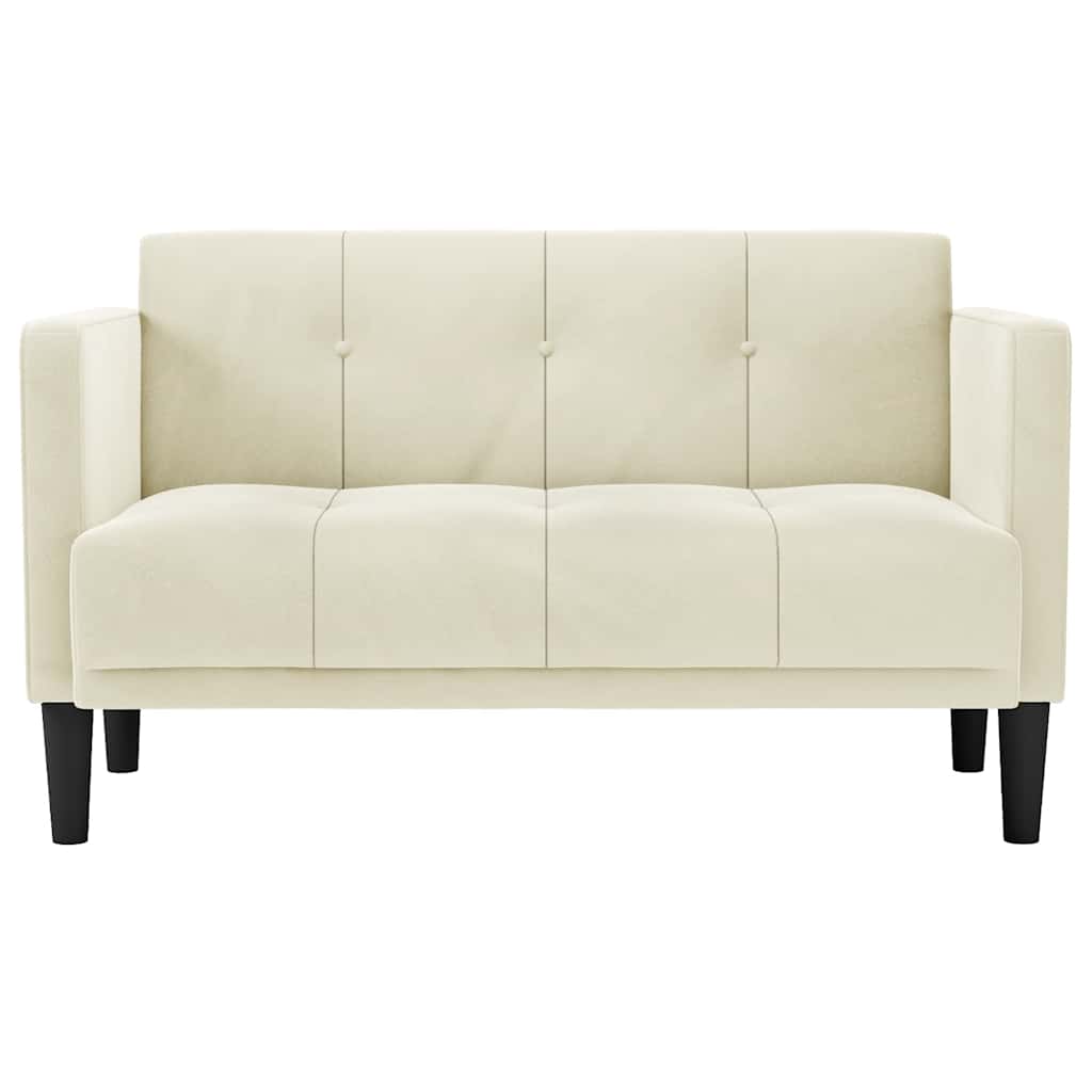 Loveseat bank crème 111 cm fluweel is nu te koop bij PeponiXL, paradijselijk wonen!