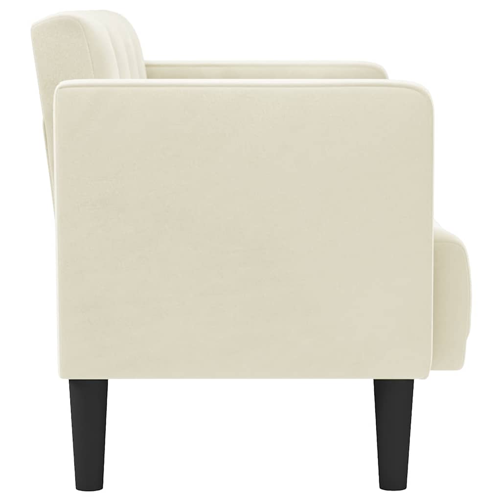 Loveseat bank crème 111 cm fluweel is nu te koop bij PeponiXL, paradijselijk wonen!