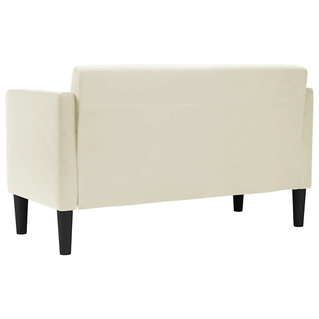 Loveseat bank crème 111 cm fluweel is nu te koop bij PeponiXL, paradijselijk wonen!