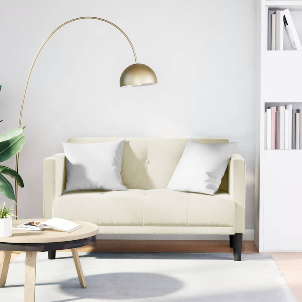 Loveseat bank crème 111 cm fluweel is nu te koop bij PeponiXL, paradijselijk wonen!