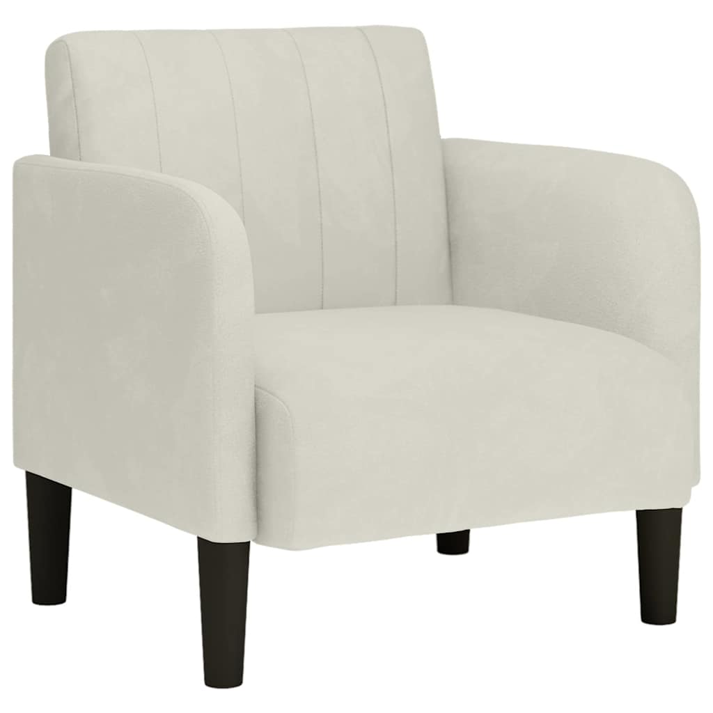 Fauteuil met armleuningen 54 cm fluweel crèmekleurig is nu te koop bij PeponiXL, paradijselijk wonen!