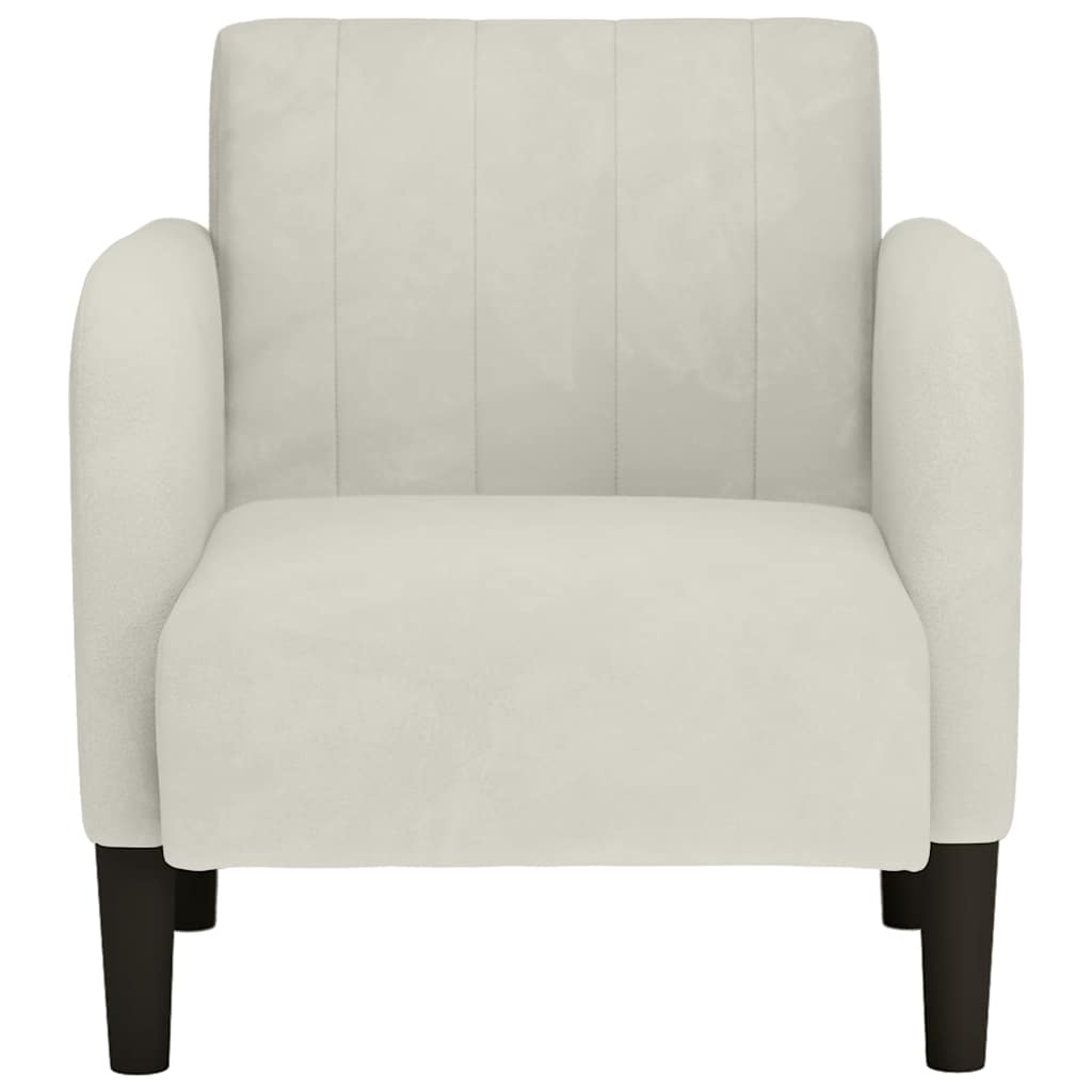 Fauteuil met armleuningen 54 cm fluweel crèmekleurig is nu te koop bij PeponiXL, paradijselijk wonen!