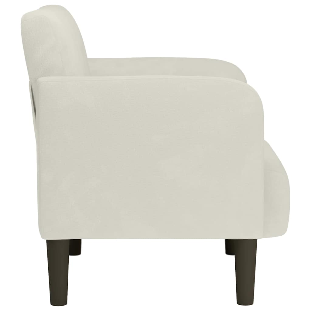 Fauteuil met armleuningen 54 cm fluweel crèmekleurig is nu te koop bij PeponiXL, paradijselijk wonen!