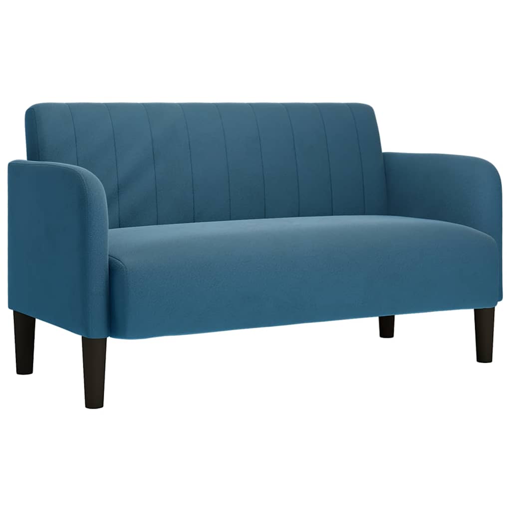 Loveseat bank 109 cm fluweel blauw is nu te koop bij PeponiXL, paradijselijk wonen!