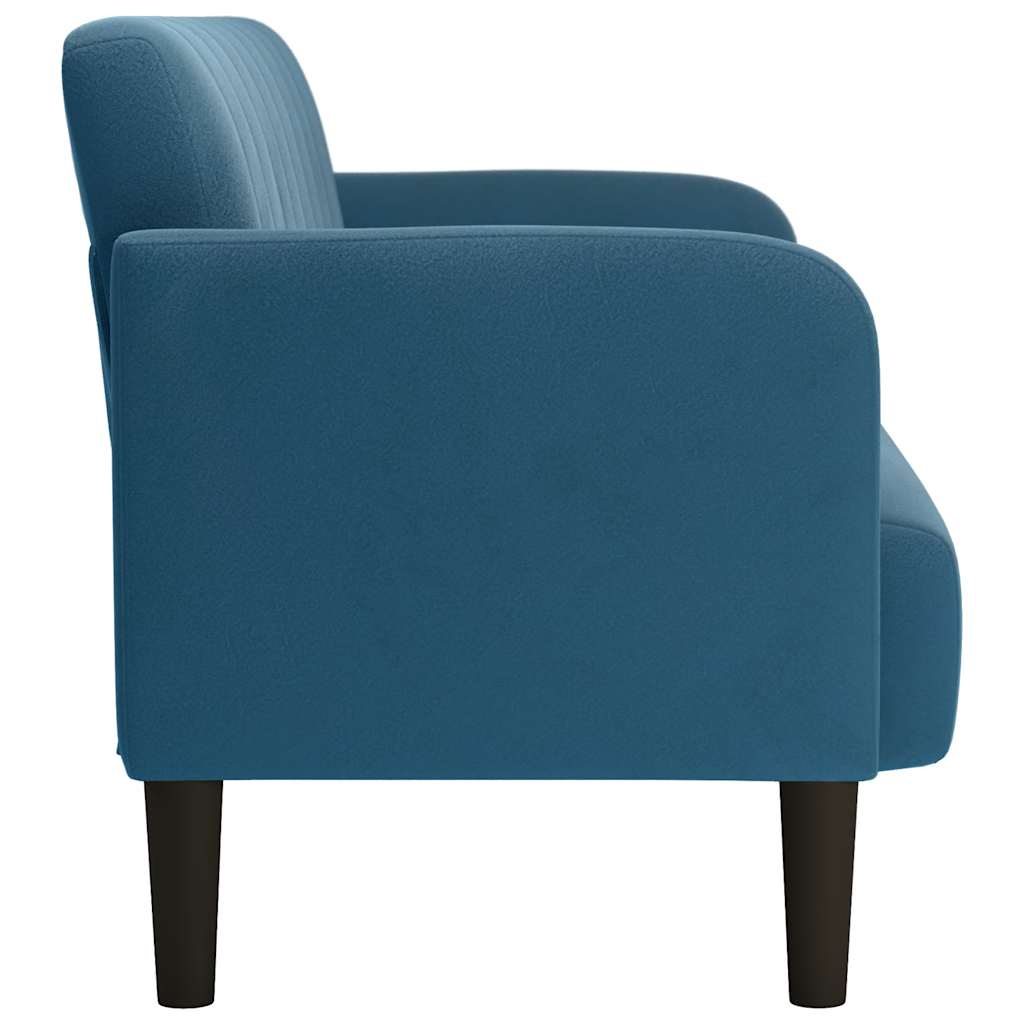 Loveseat bank 109 cm fluweel blauw is nu te koop bij PeponiXL, paradijselijk wonen!