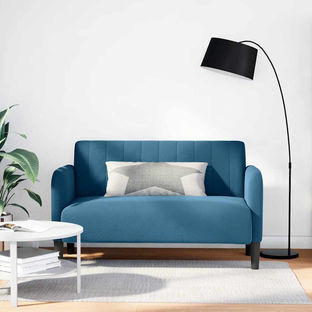 Loveseat bank 109 cm fluweel blauw is nu te koop bij PeponiXL, paradijselijk wonen!