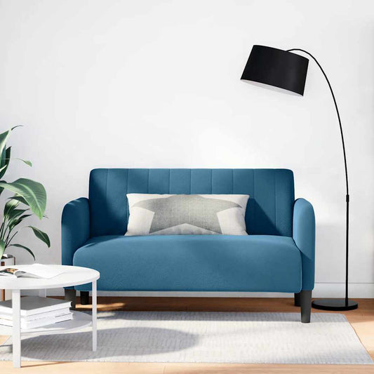 Loveseat bank 109 cm fluweel blauw is nu te koop bij PeponiXL, paradijselijk wonen!