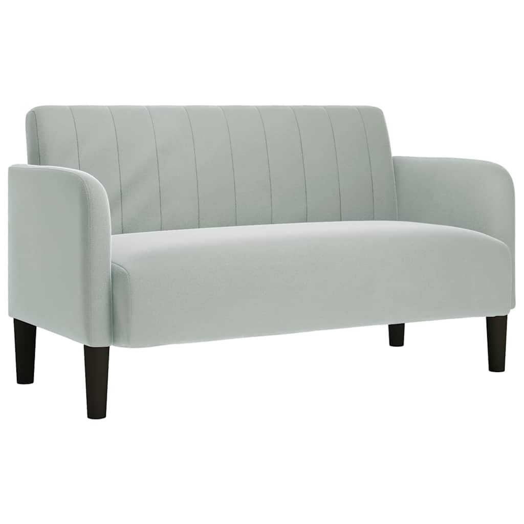 Loveseat bank 109 cm fluweel lichtgrijs is nu te koop bij PeponiXL, paradijselijk wonen!