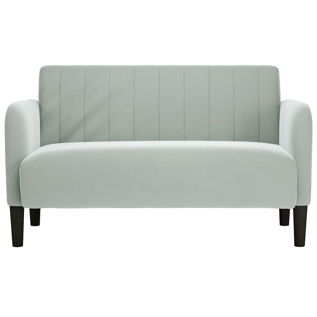 Loveseat bank 109 cm fluweel lichtgrijs is nu te koop bij PeponiXL, paradijselijk wonen!