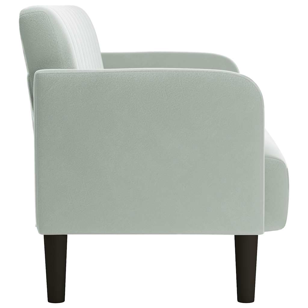 Loveseat bank 109 cm fluweel lichtgrijs is nu te koop bij PeponiXL, paradijselijk wonen!