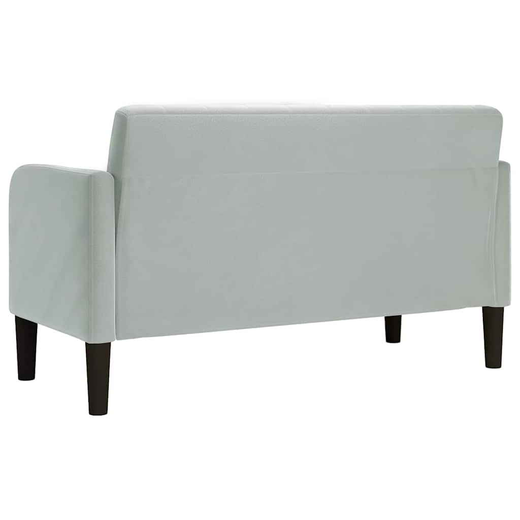 Loveseat bank 109 cm fluweel lichtgrijs is nu te koop bij PeponiXL, paradijselijk wonen!