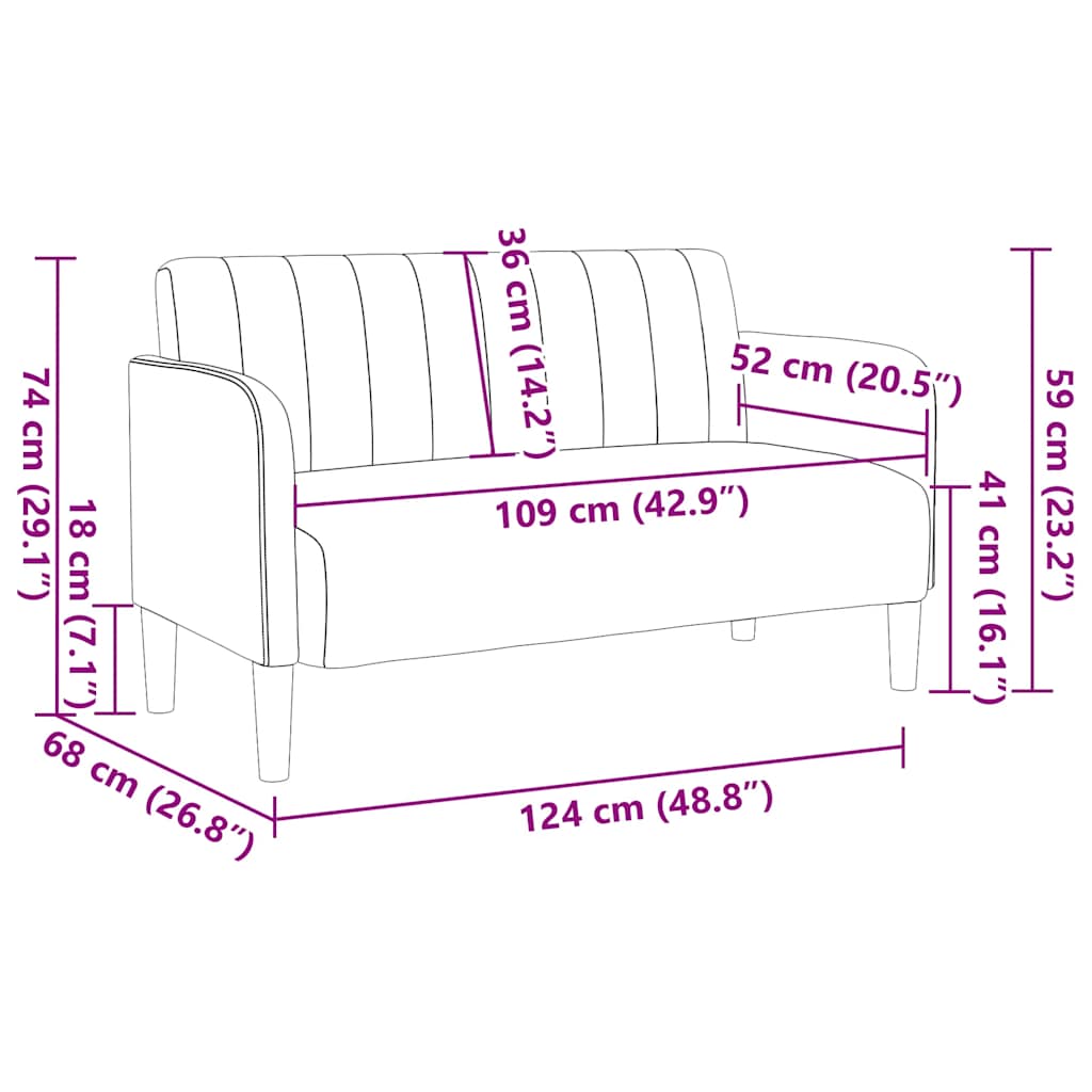 Loveseat bank 109 cm fluweel donkergrijs is nu te koop bij PeponiXL, paradijselijk wonen!