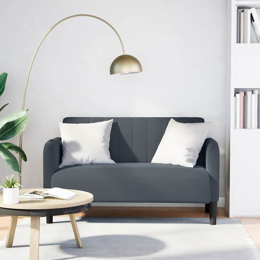 Loveseat bank 109 cm fluweel donkergrijs is nu te koop bij PeponiXL, paradijselijk wonen!