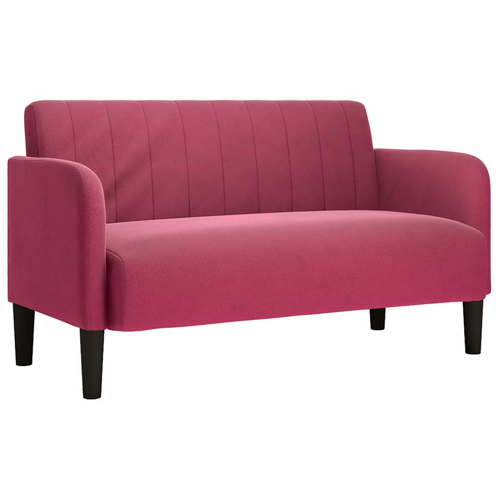 Loveseat bank 109 cm fluweel wijnrood is nu te koop bij PeponiXL, paradijselijk wonen!