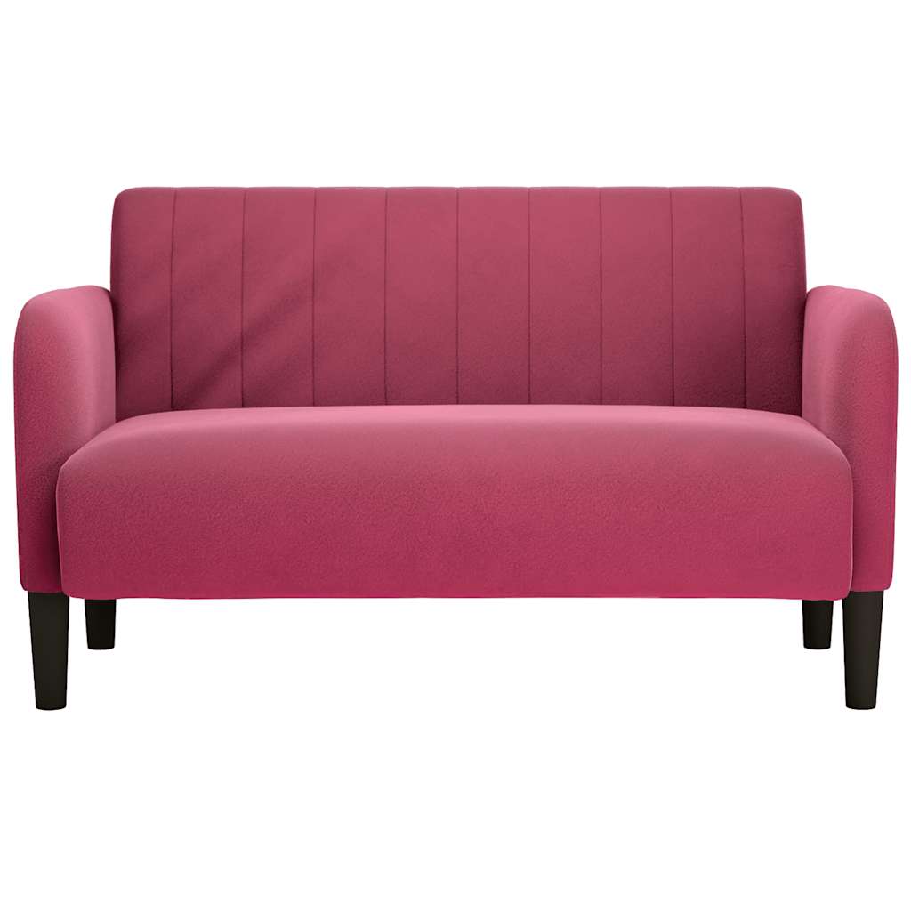 Loveseat bank 109 cm fluweel wijnrood is nu te koop bij PeponiXL, paradijselijk wonen!