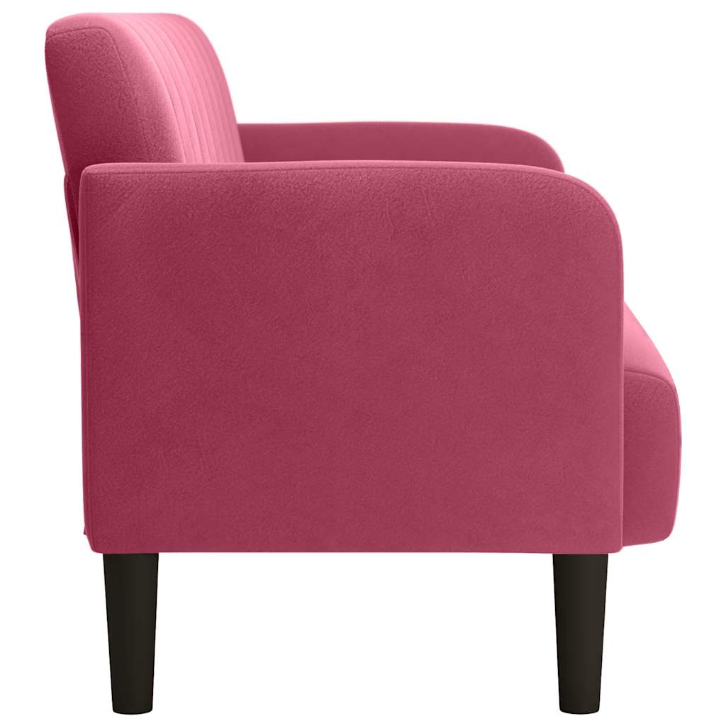 Loveseat bank 109 cm fluweel wijnrood is nu te koop bij PeponiXL, paradijselijk wonen!