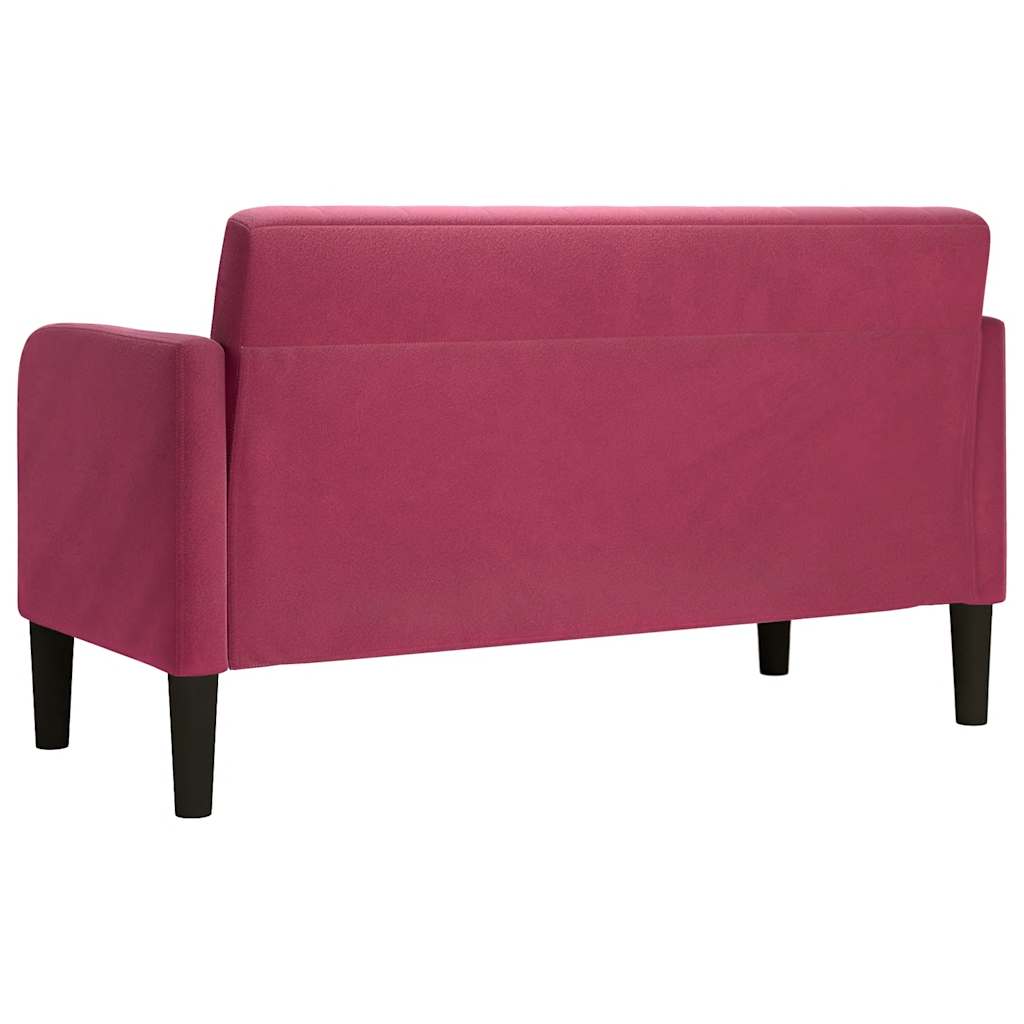 Loveseat bank 109 cm fluweel wijnrood is nu te koop bij PeponiXL, paradijselijk wonen!