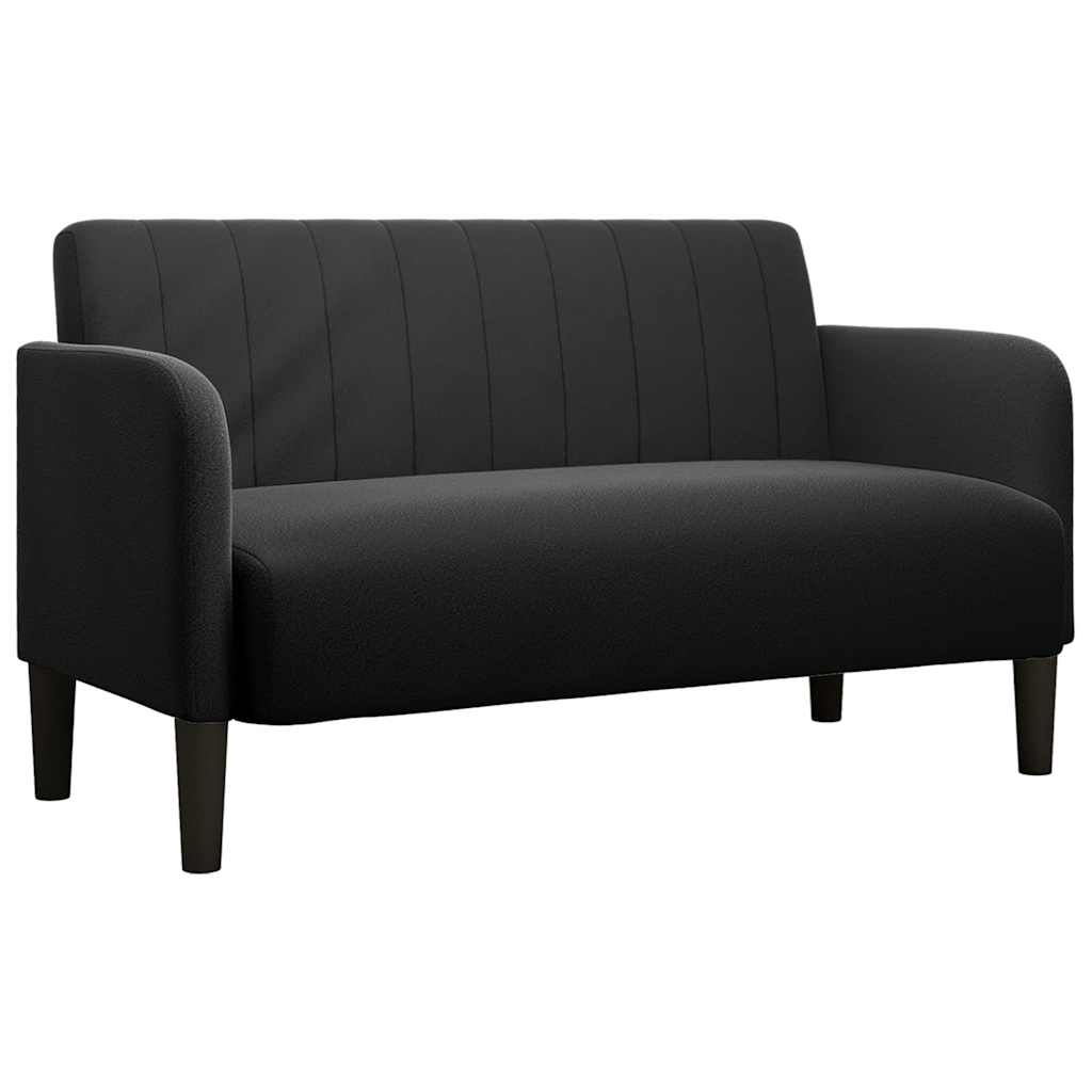 Loveseat bank 109 cm fluweel zwart is nu te koop bij PeponiXL, paradijselijk wonen!