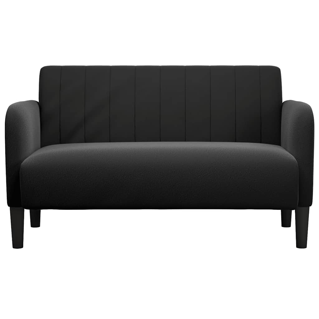 Loveseat bank 109 cm fluweel zwart is nu te koop bij PeponiXL, paradijselijk wonen!