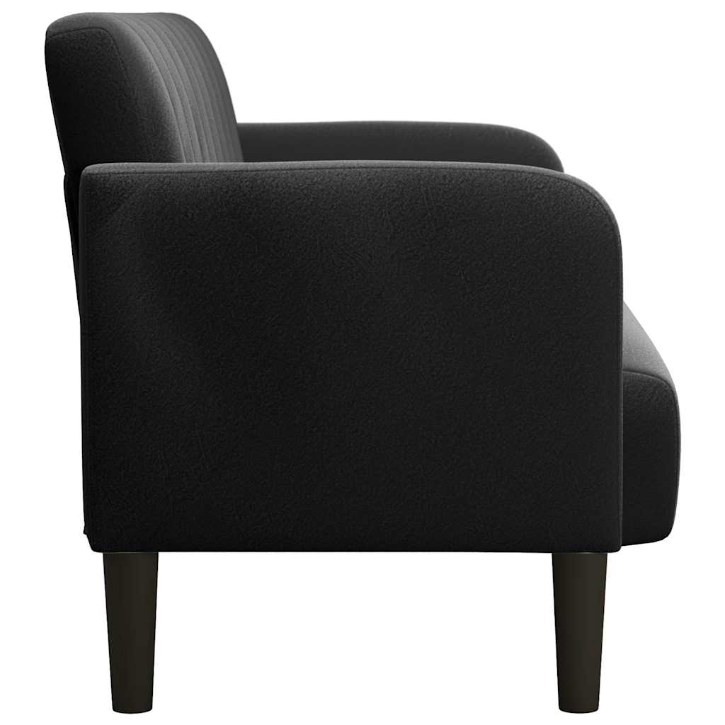 Loveseat bank 109 cm fluweel zwart is nu te koop bij PeponiXL, paradijselijk wonen!